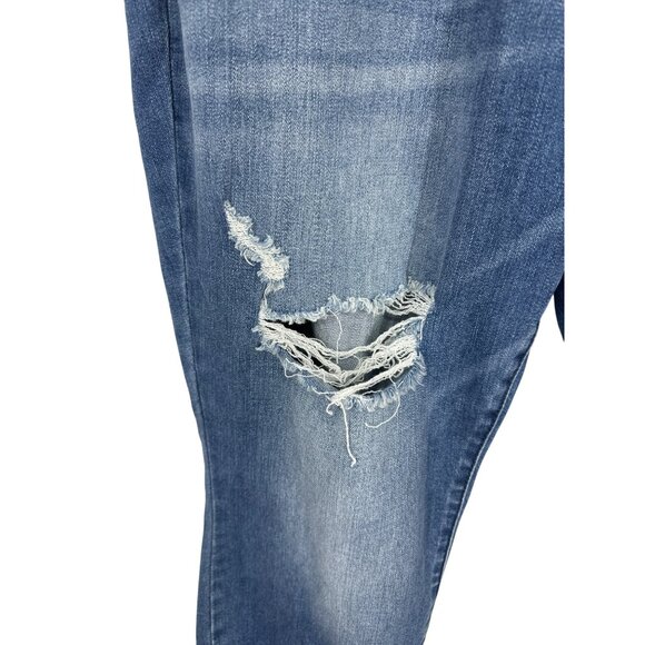 Judy Blue Distressed Cropped Skinny Jeans W/ Frayed Hem & Ripped Details Sz 22W - Picture 2 of 15